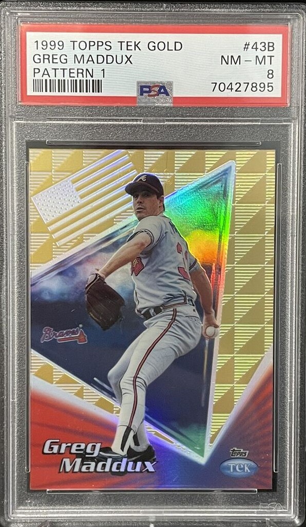 1999 Topps Tek Baseball Pattern 01 Gold Greg Maddux #43B PSA 8