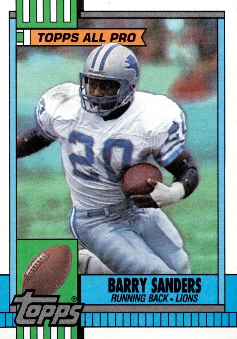 1990 Topps Tiffany Barry Sanders #352 card
