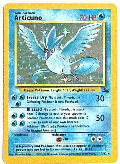 Articuno Holo 1999 Pokemon Fossil