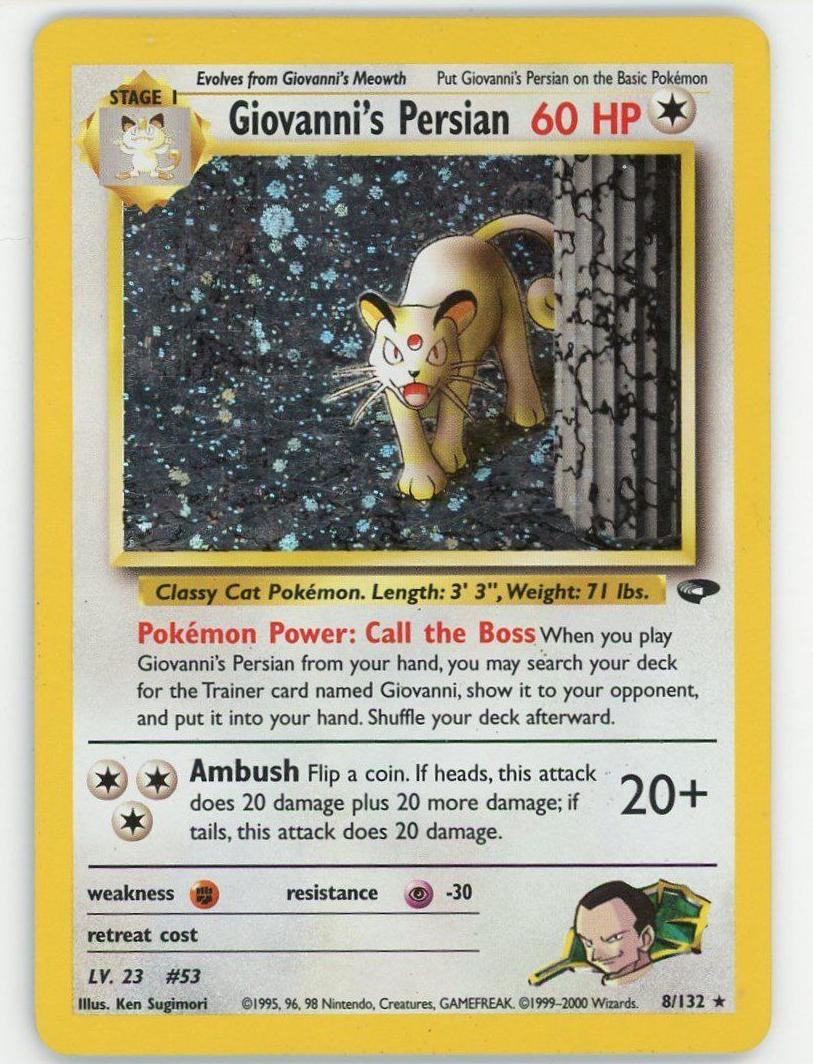 Giovanni's Persian Holo 2000 Pokemon Gym Challenge