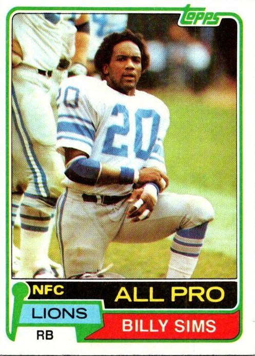 1981 Topps Billy Sims #100 card