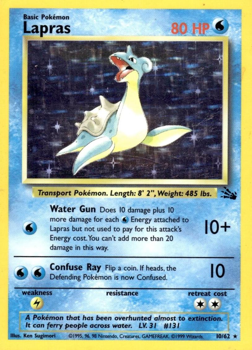 Lapras Holo 1999 Pokemon Fossil