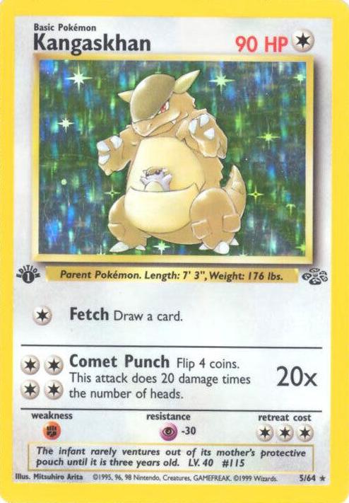 1999 Pokemon Jungle Holo #5 Kangaskhan front