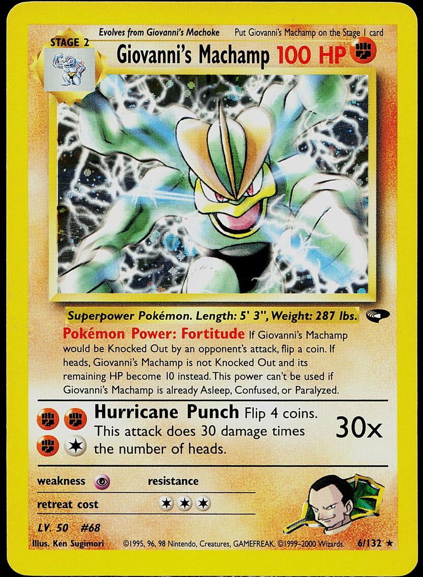 Giovanni's Machamp Holo 2000 Pokemon Gym Challenge