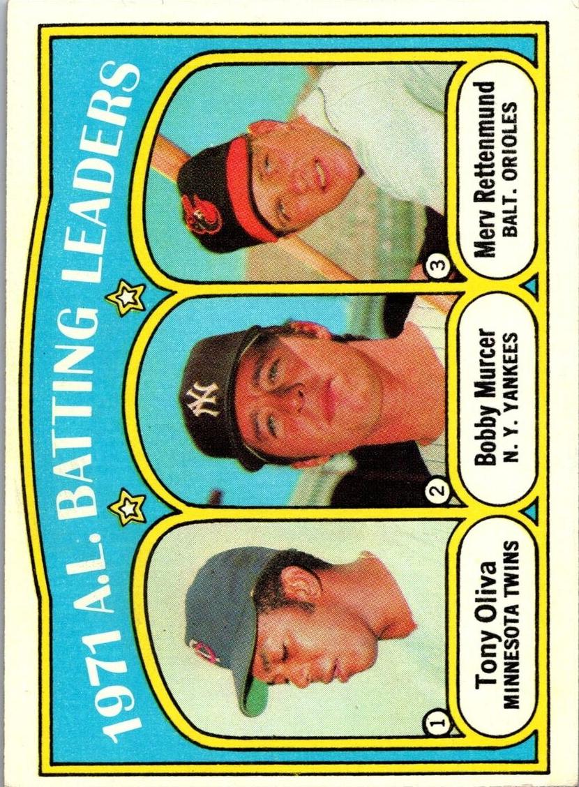 1972 A.L. Batting Leaders #86