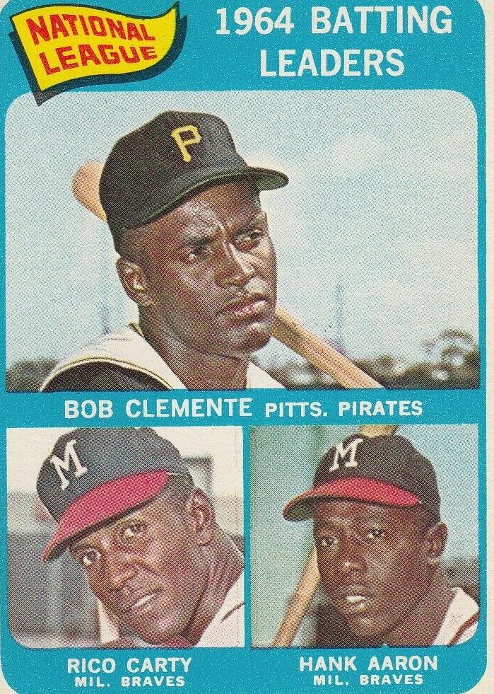 1965 NL Batting Leaders with Hank Aaron and Roberto Clemente #2