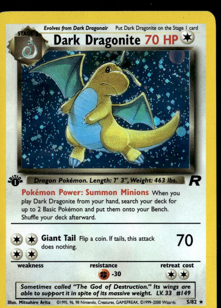 2000 Pokemon Holo #5 Dragonite front