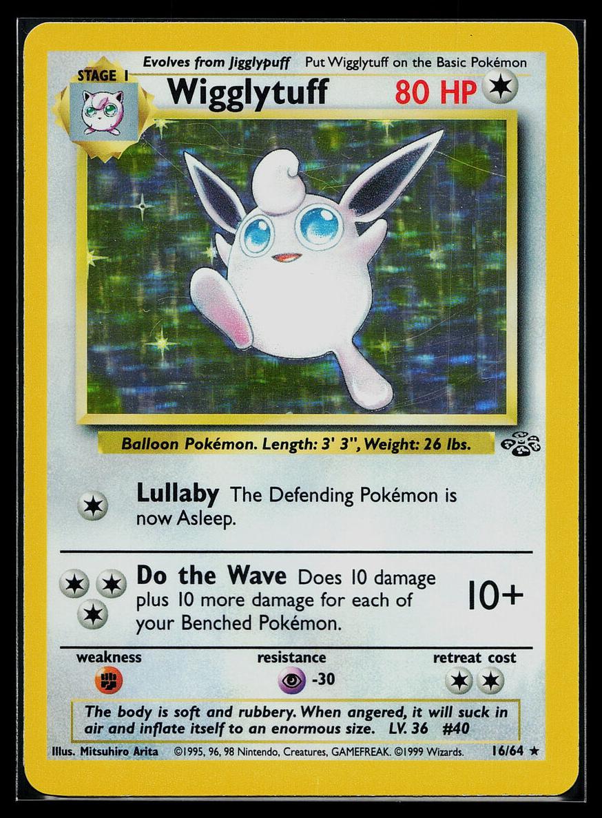 1999 Pokemon Jungle Holo #16 Wigglytuff front