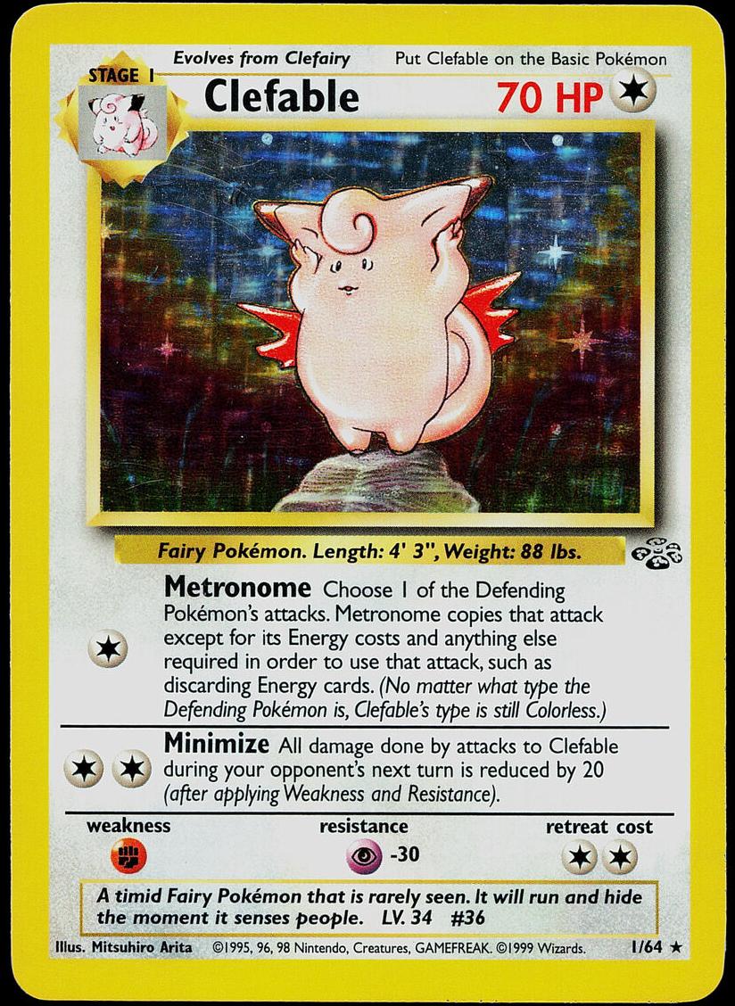 Clefable Holo 1999 Pokemon Jungle