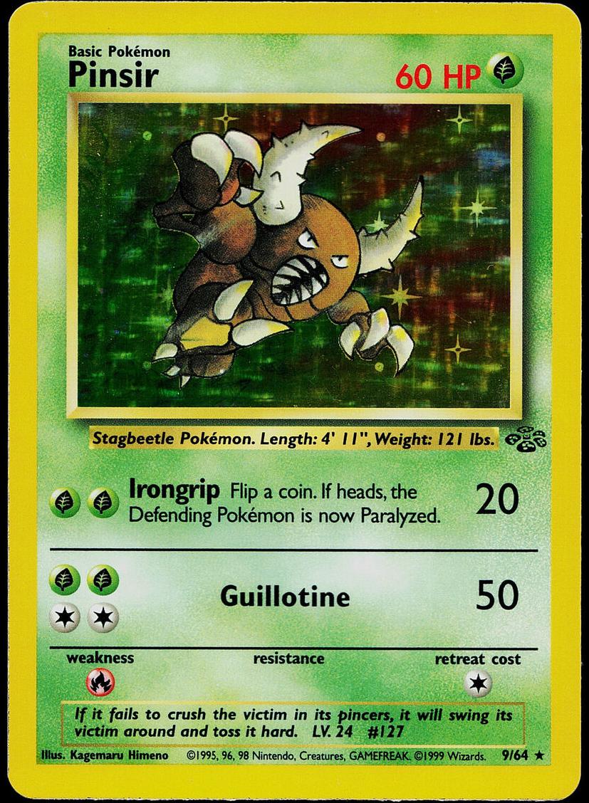 1999 Pokemon Jungle Holo #9 Pinsir front