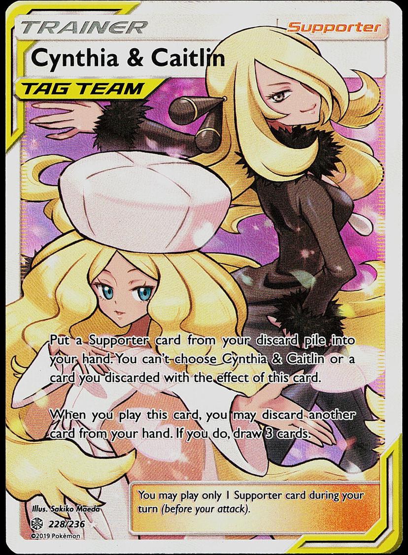 2019 Pokemon Cosmic Eclipse Full Art #228 Cynthia front