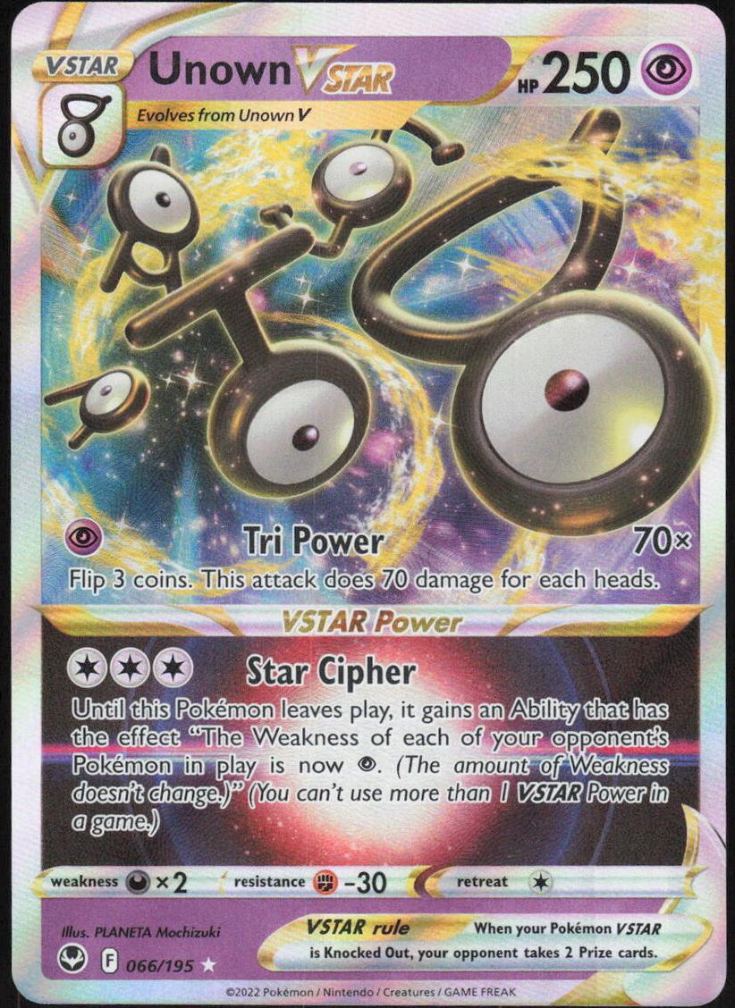 Unown VSTAR 2022 Pokemon Silver Tempest