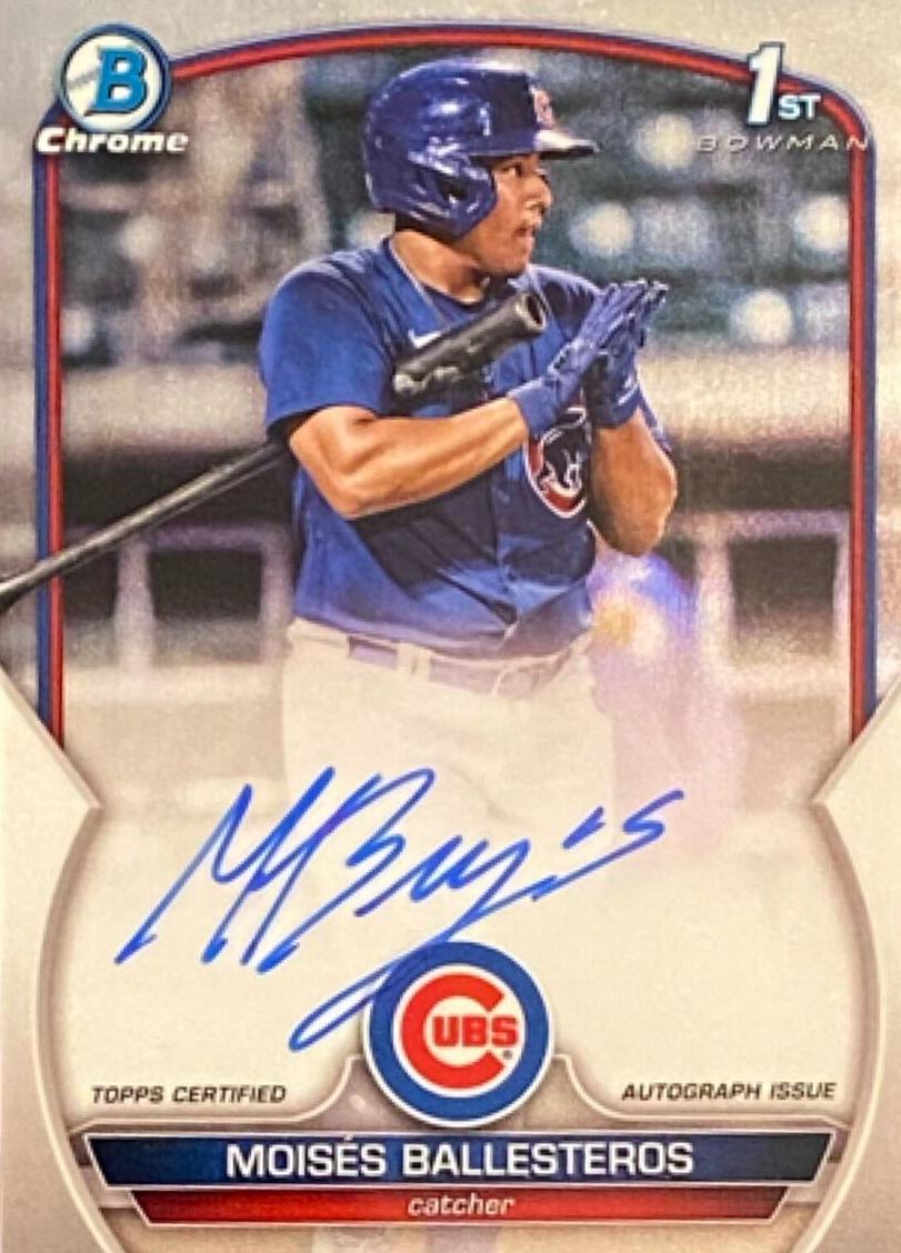 Moises Ballesteros 2023 Bowman Chrome Prospect Autograph Baseball
