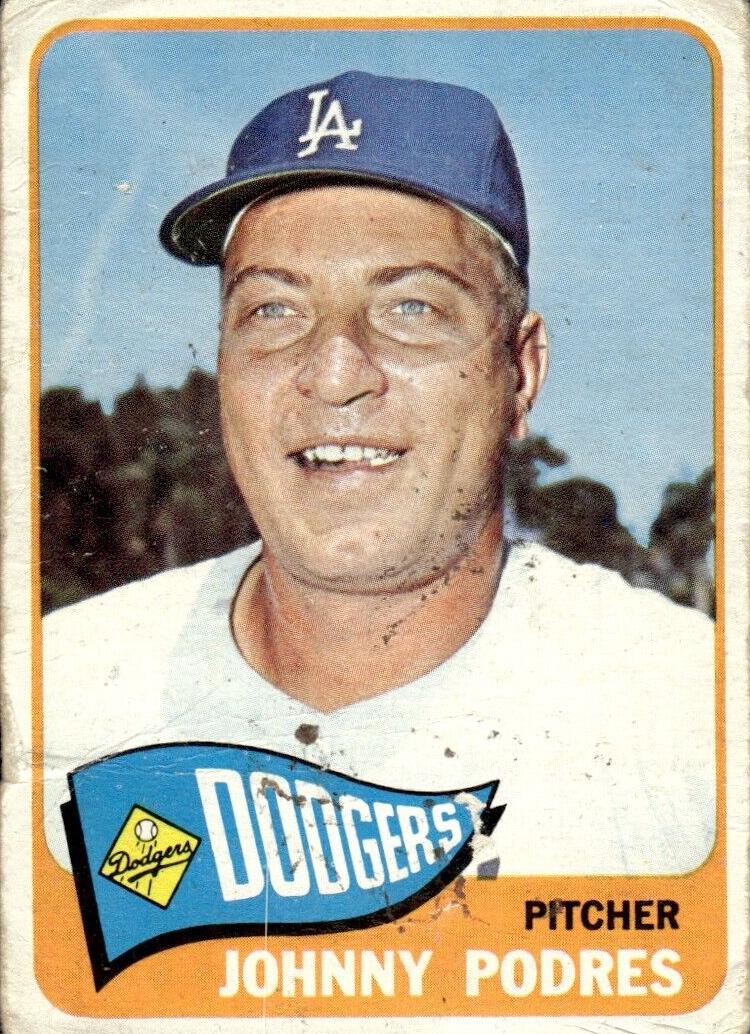1965 Topps Johnny Podres #387 card