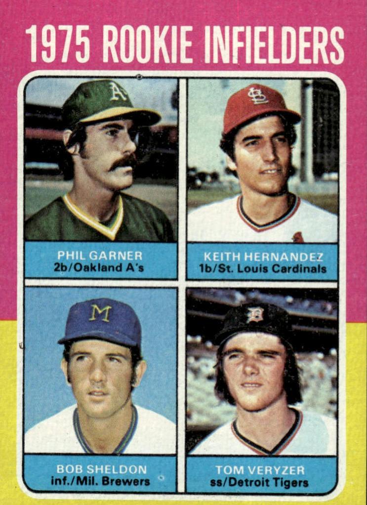 Phil Garner / Keith Hernandez / Bob Sheldon / Tom Veryzer 1975 Topps Rookie Infielders Baseball