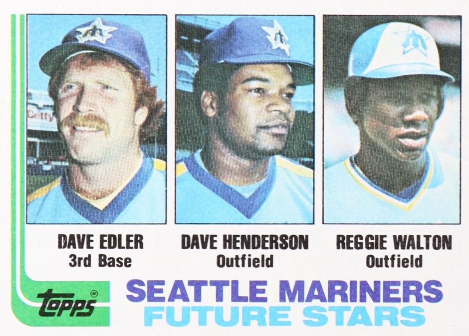 Dave Edler / Dave Henderson / Reggie Walton 1982 Topps Mariners Future Stars Baseball