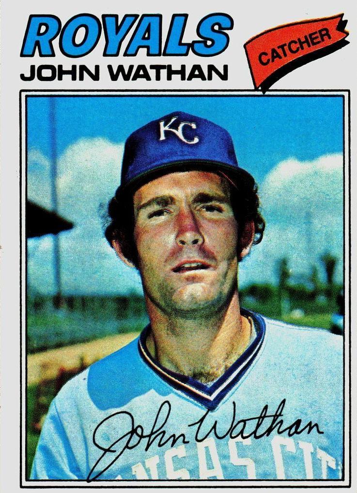 1977 Topps John Wathan #218 card