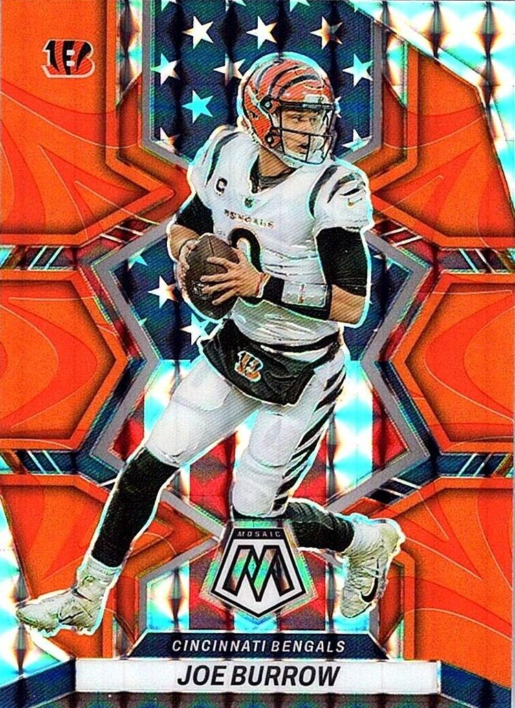 2022 Panini Mosaic Joe Burrow [Reactive Orange] #255 card