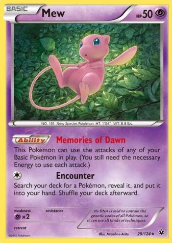 Mew Holo 2016 Pokemon XY Fates Collide