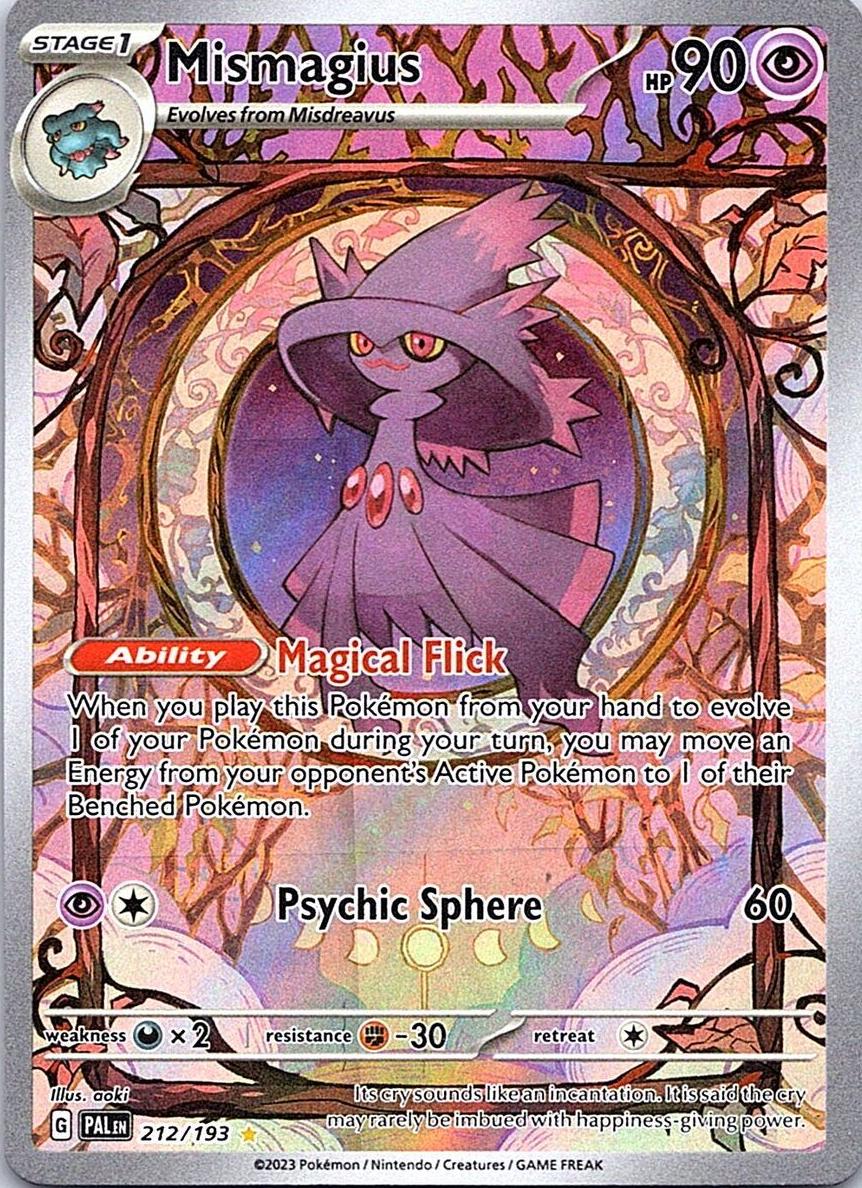 2023 Pokemon Paldea Evolved ILLUSTRATION RARE #212 Mismagius front