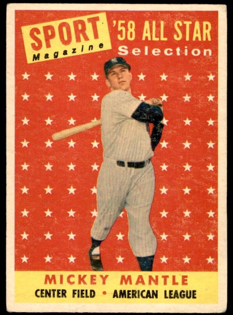 1958 Topps ALL STAR #487 Mickey Mantle front