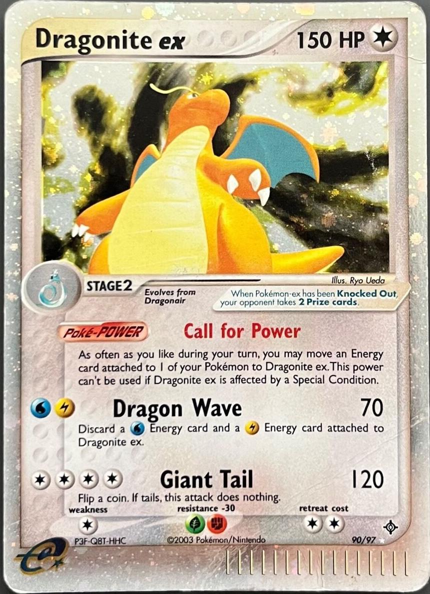 2003 Pokemon holo #90 Dragonite front
