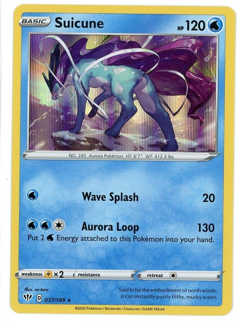 Suicune Holo 2020 Pokemon Sword & Shield Darkness Ablaze