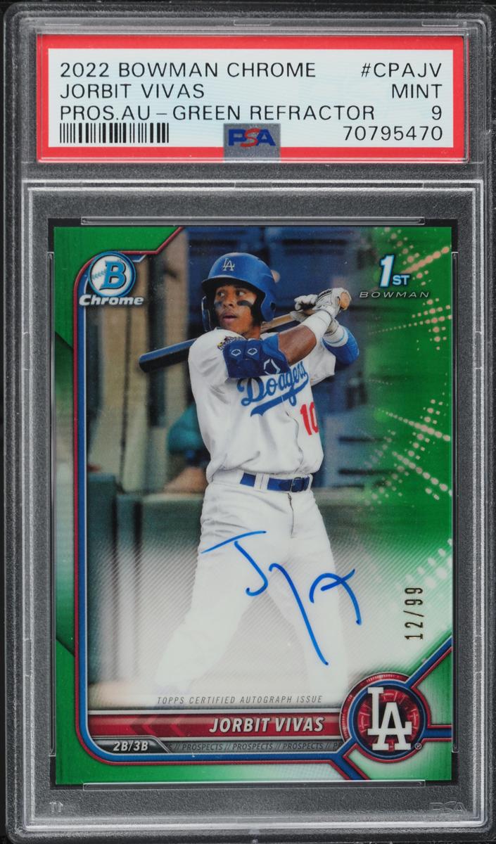 2022 Bowman Chrome Prospects Baseball Green Jorbit Vivas #CPA-JV BGS 8.5