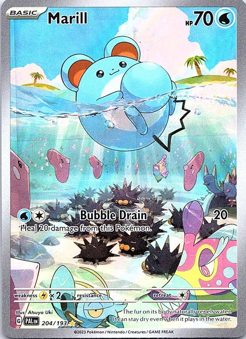 2023 Pokemon Paldea Evolved Illustration Rare #204 Marill front