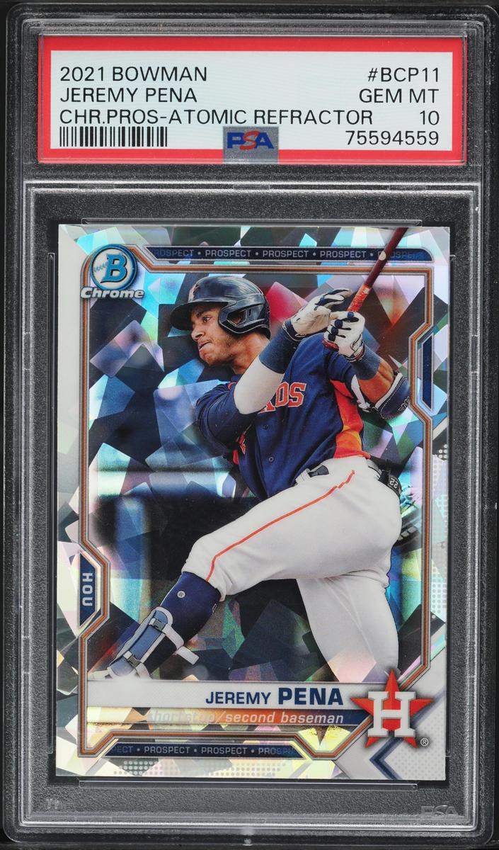 2021 Bowman Chrome Prospects Baseball Atomic Refractor Jeremy Pena #BCP-11