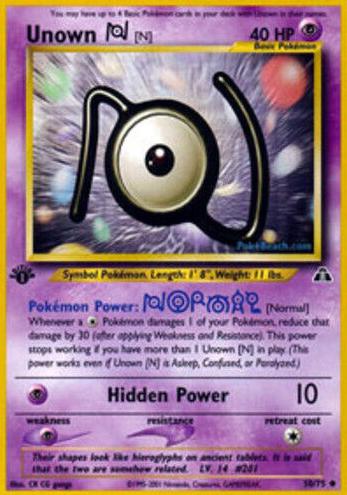 2001 Unown N [1st Edition] #50