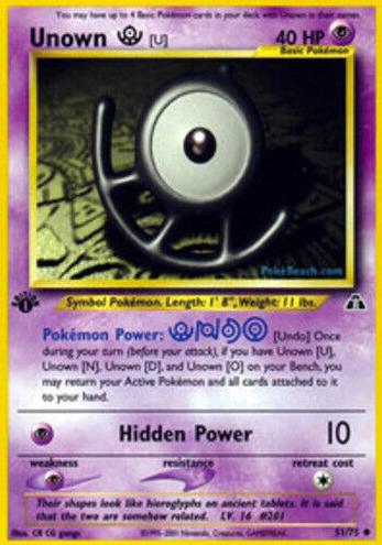 2001 Unown U [1st Edition] #51