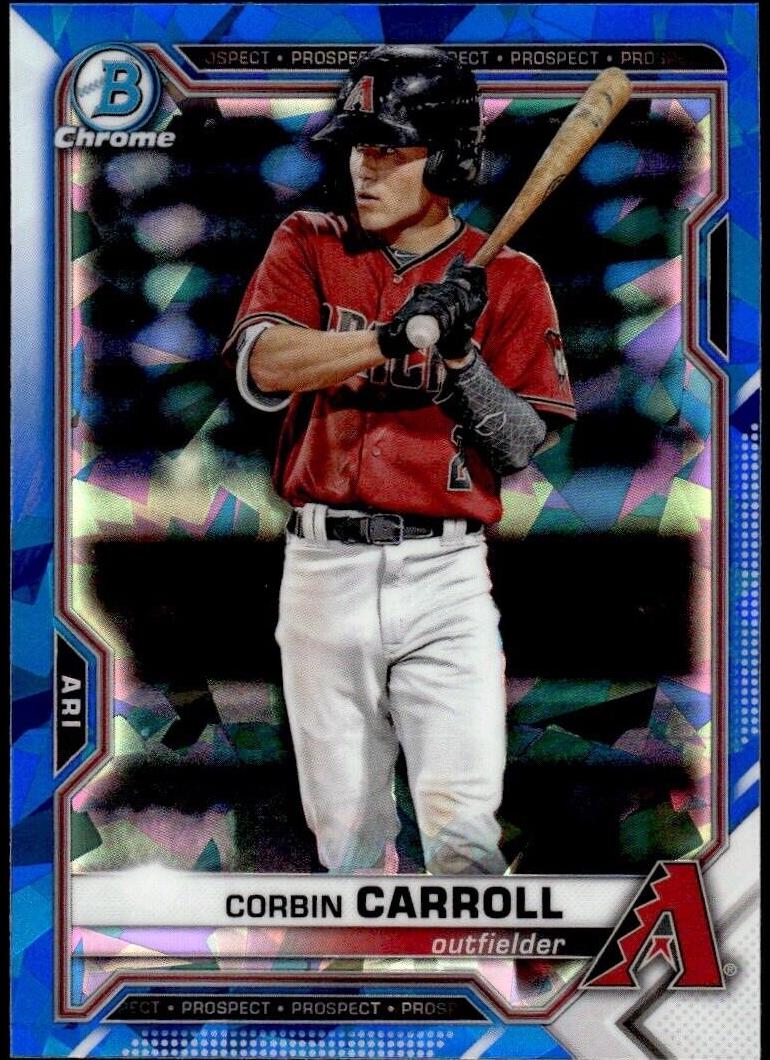 2021 Bowman Chrome Prospects Sapphire Corbin Carroll #BCP-142 card