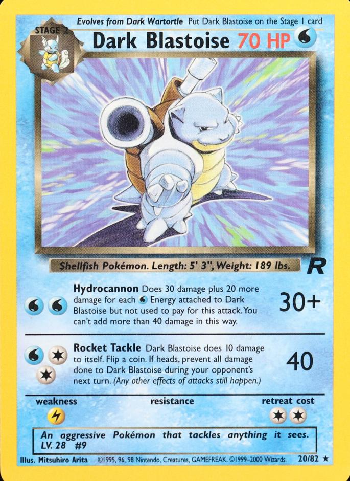 Dark Blastoise 2000 Pokemon Team Rocket