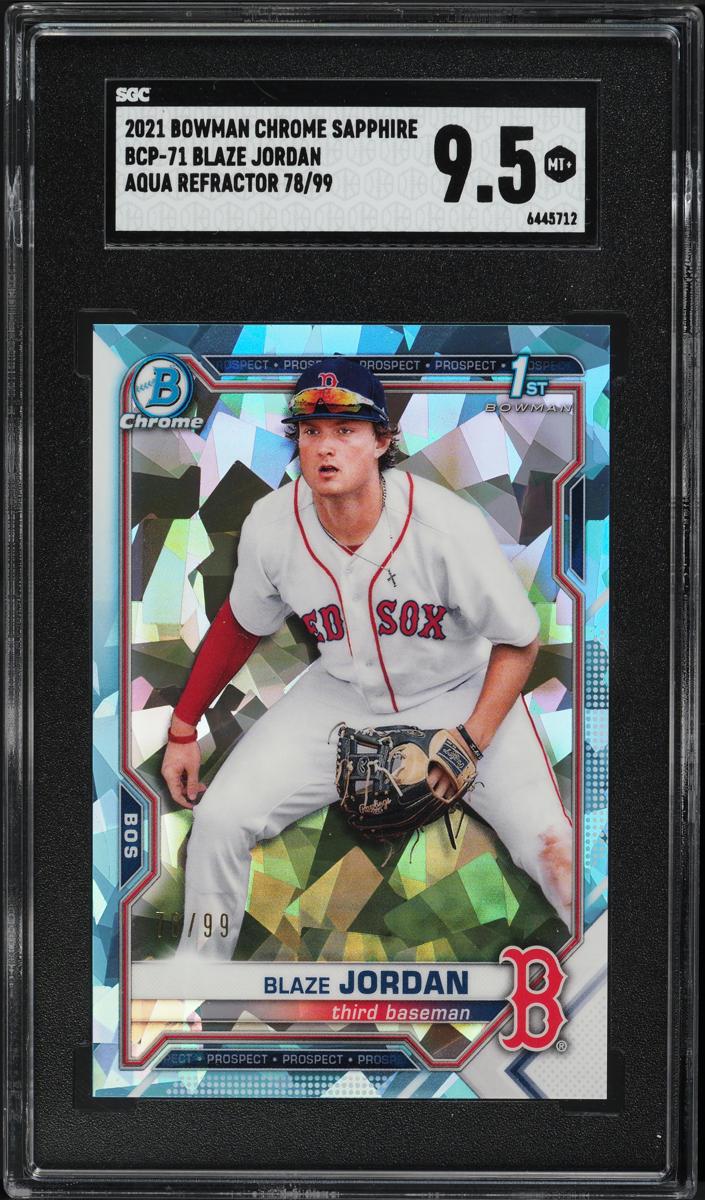 2021 Bowman Chrome Prospects Sapphire Baseball Aqua Blaze Jordan #BCP-71 SGC 9.5