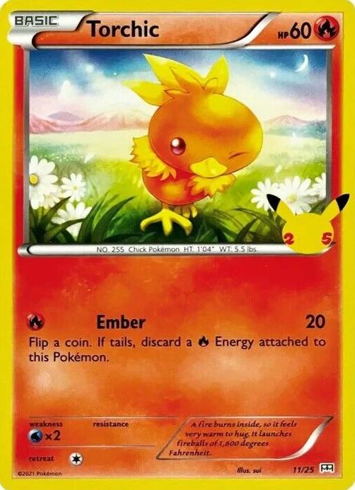Torchic Holo 2021 Pokemon McDonald's 25th Anniversary