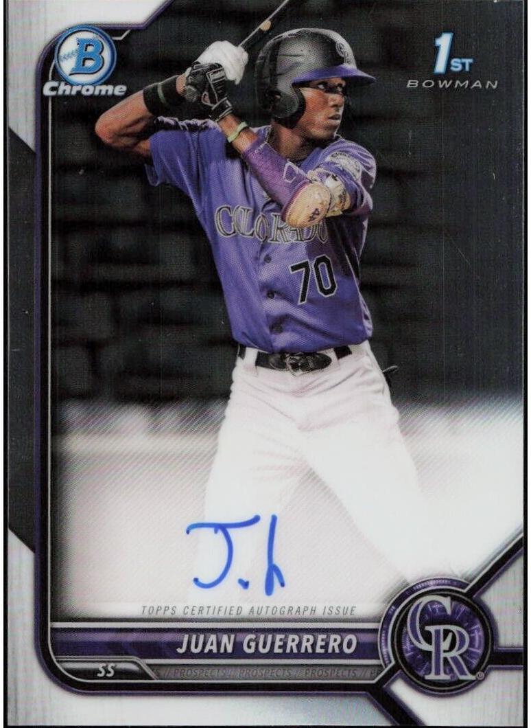 2022 Bowman Chrome Prospects Juan Guerrero #CPA-JGO card