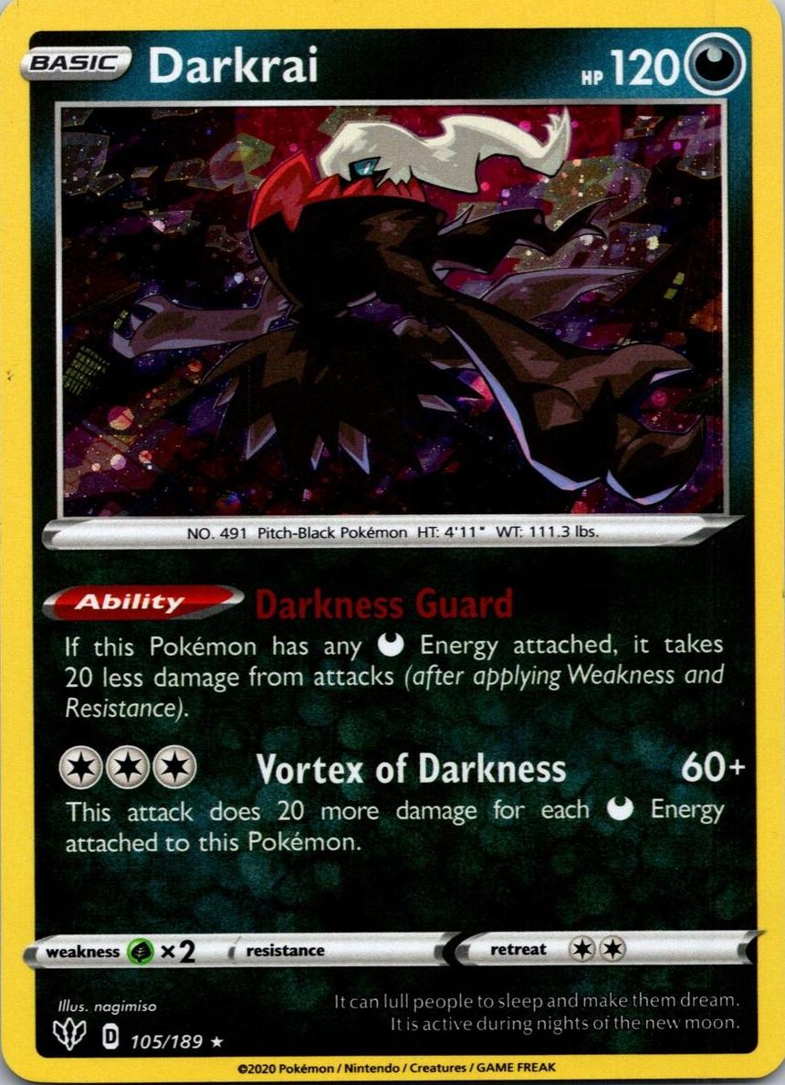 Darkrai Holo 2020 Pokemon Sword & Shield Darkness Ablaze