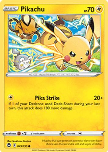 Pikachu 2022 Pokemon Silver Tempest Reverse Foil