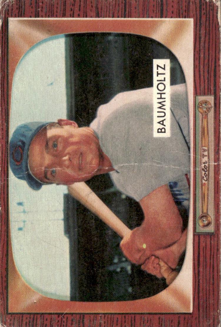 1955 Bowman Frank Baumholtz #227 card