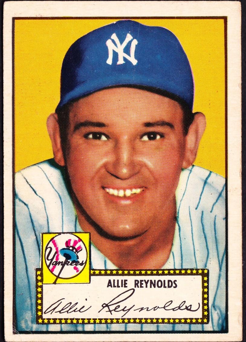 1952 Topps Allie Reynolds #67 card