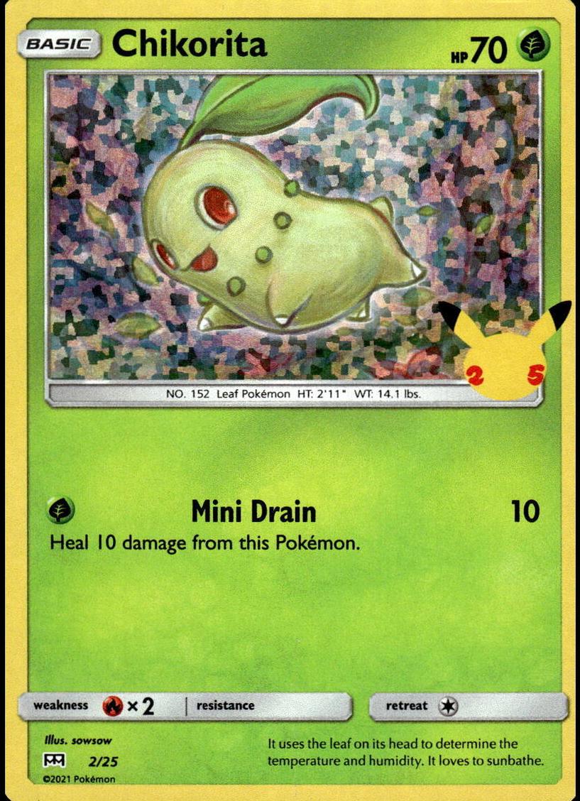 Chikorita Holo 2021 Pokemon McDonald's 25th Anniversary