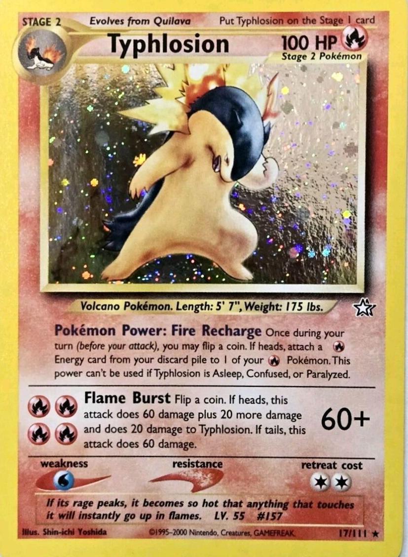 2000 Pokemon Neo Genesis Holo #17 Typhlosion front