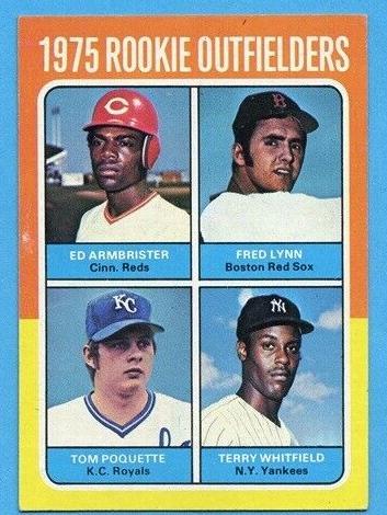 Ed Armbrister / Fred Lynn / Tom Poquette / Terry Whitfield 1975 Topps 1975 Rookie Outfielders Baseball