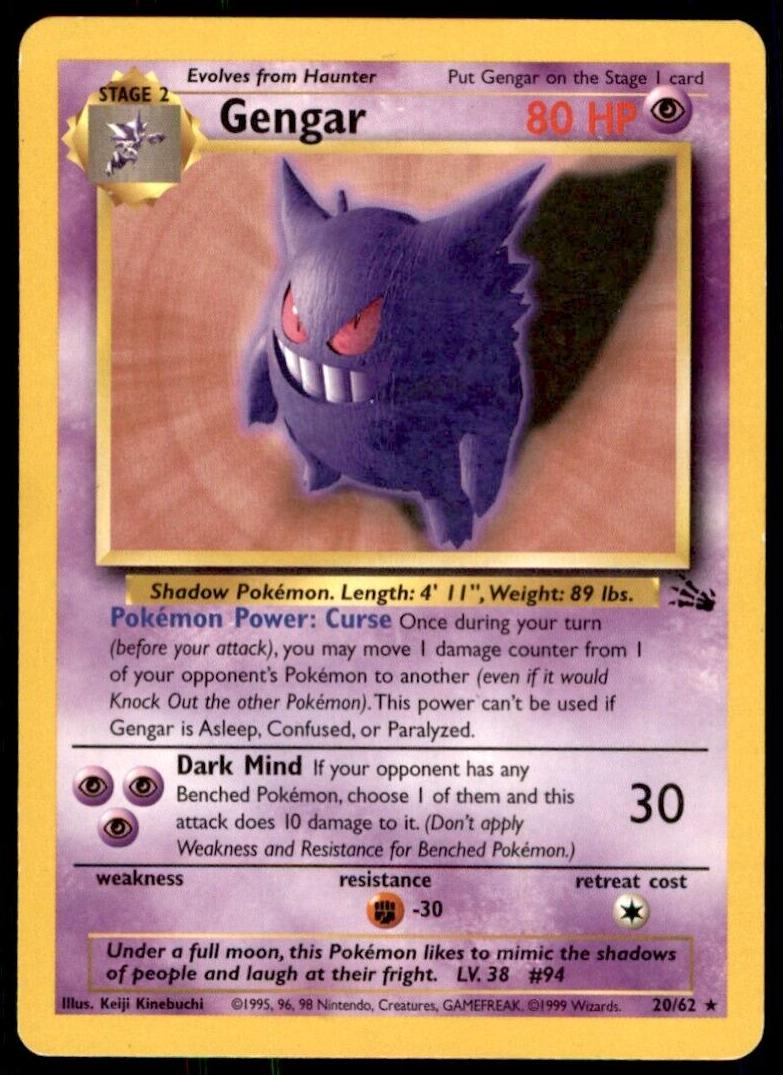 Gengar 1999 Pokemon Fossil