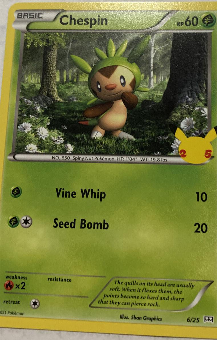 Chespin Holo 2021 Pokemon McDonald's 25th Anniversary