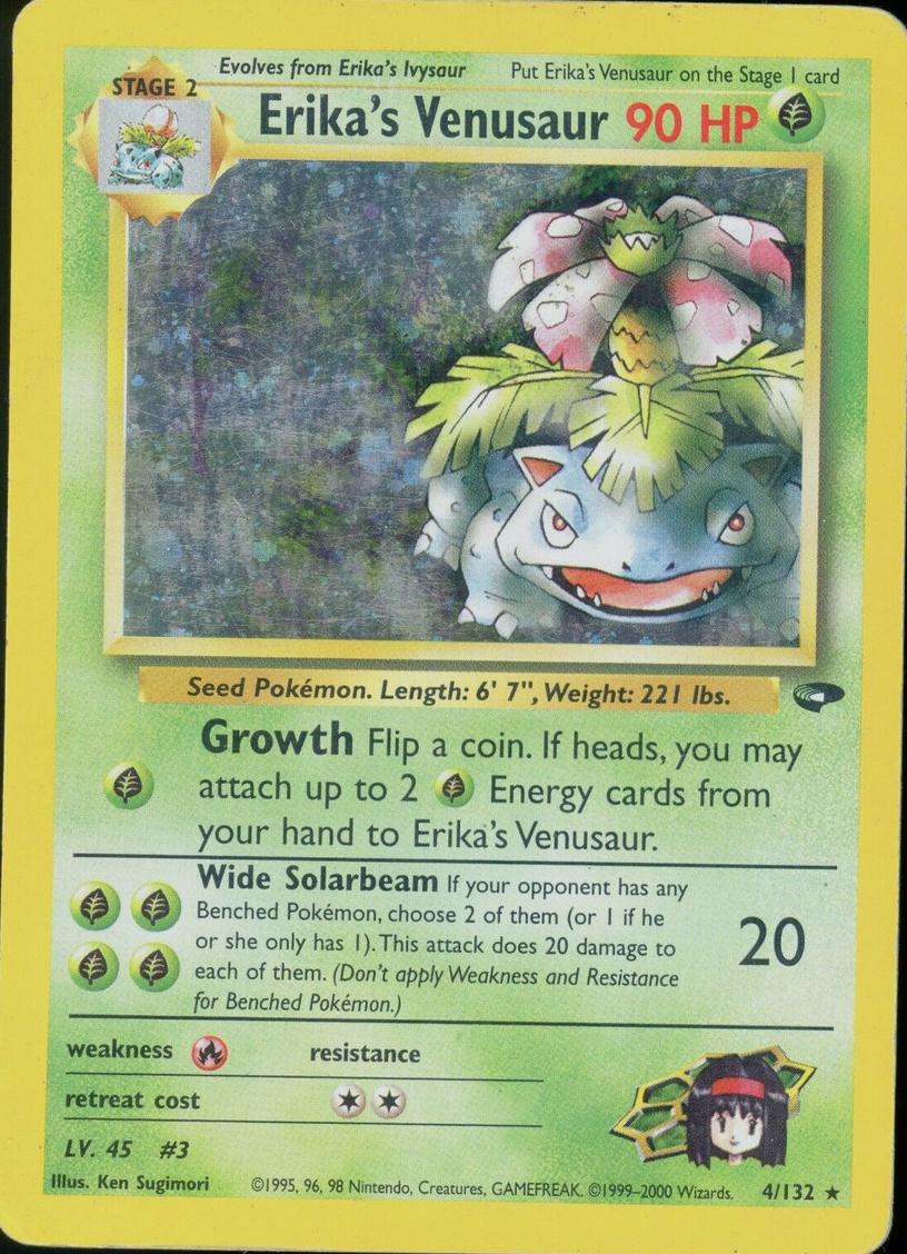 Erika's Venusaur Holo 2000 Pokemon Gym Challenge