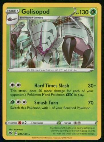 Golisopod Holo 2020 Pokemon Sword & Shield Darkness Ablaze