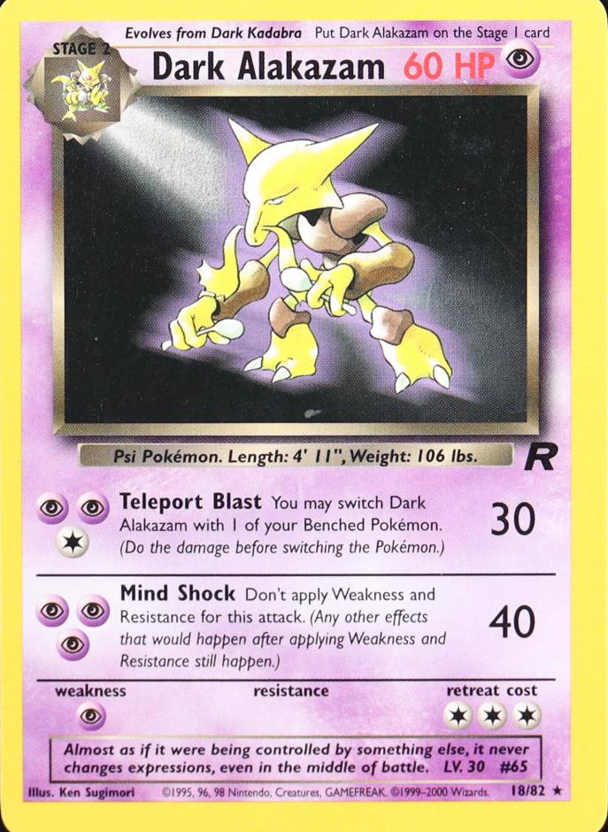 Dark Alakazam 2000 Pokemon Team Rocket