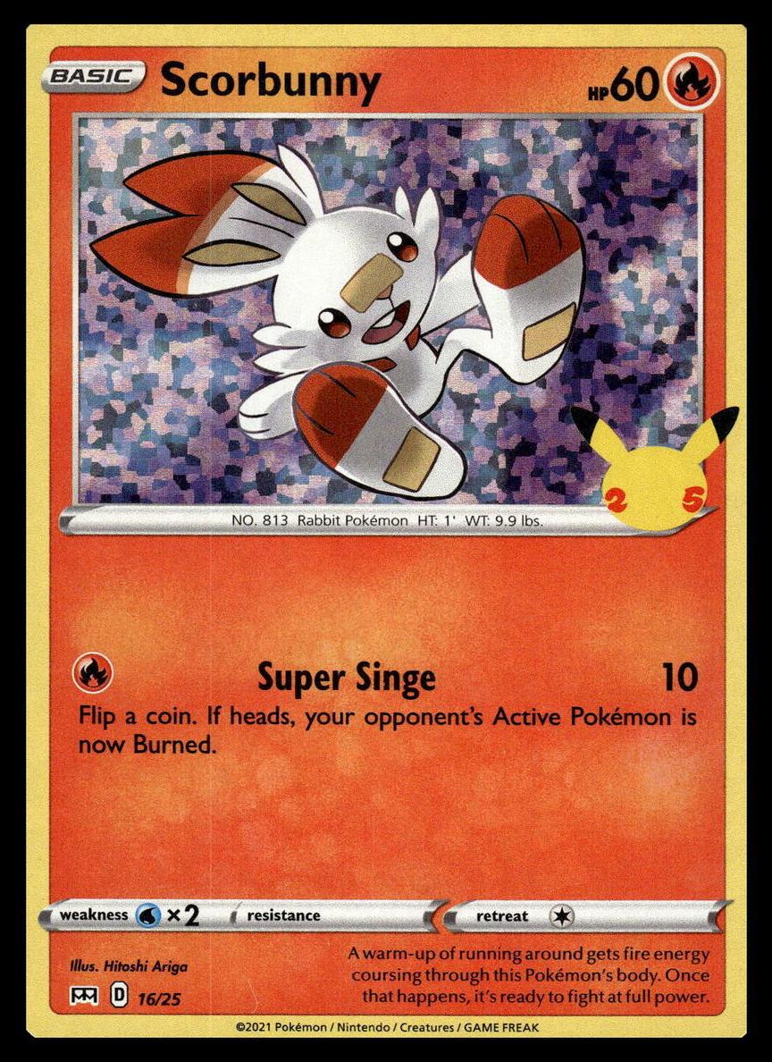 Scorbunny Holo 2021 Pokemon McDonald's 25th Anniversary